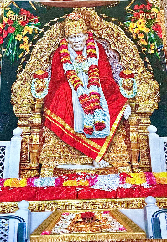 Shirdi Sai Baba Temple Picture - Red Shawl