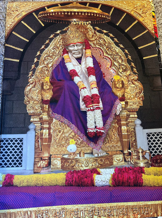 Shirdi Sai Baba Temple Picture - Purple Shawl