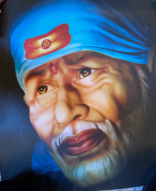Shirdi Sai Baba - Face with Coloured Scarf